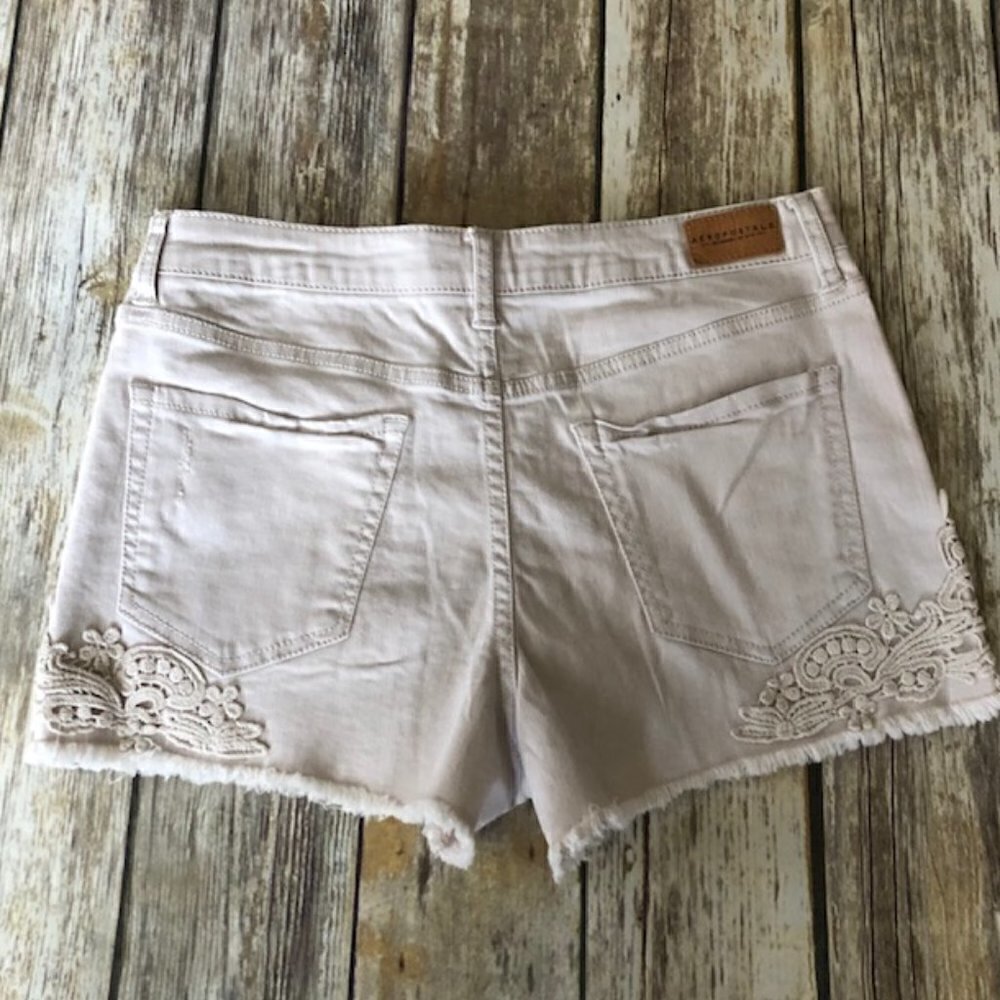 Aeropostale Beige High Waisted Shorty Jeans Shorts 6 - Picture 4 of 6